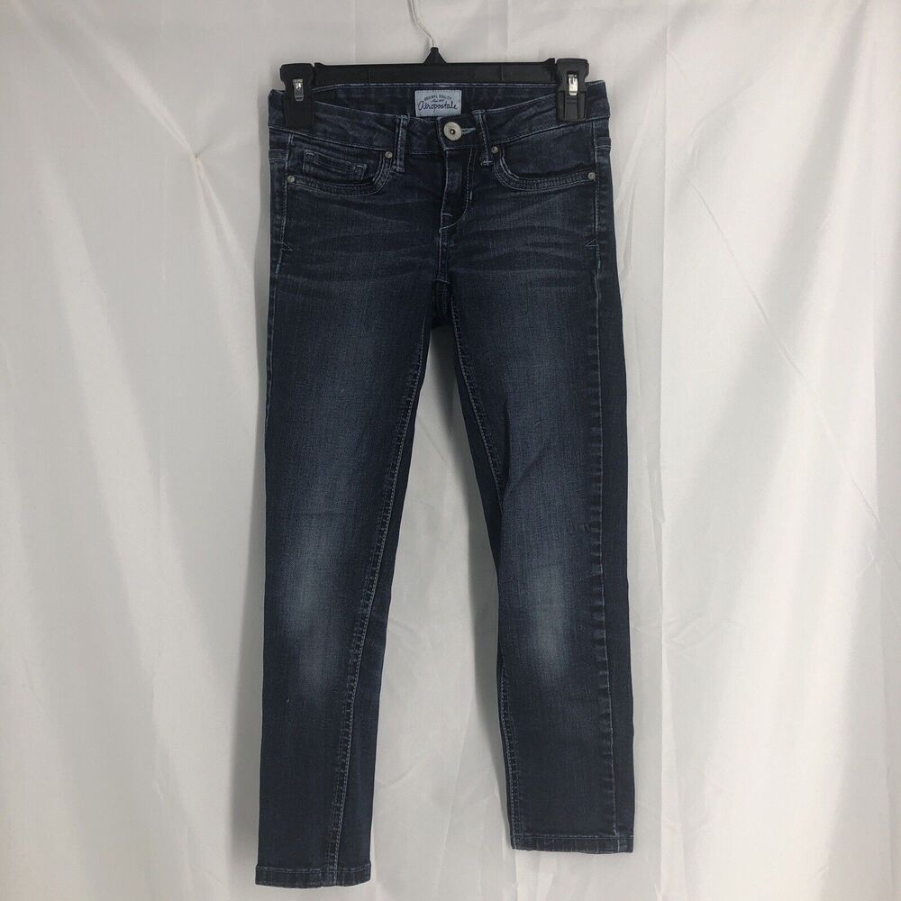 Aeropostale Women's Size 00 Blue Skinny Cotton Blend Stretch Jeggings